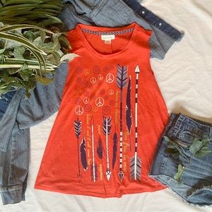 Belle Du Jour Red Print Tank Top